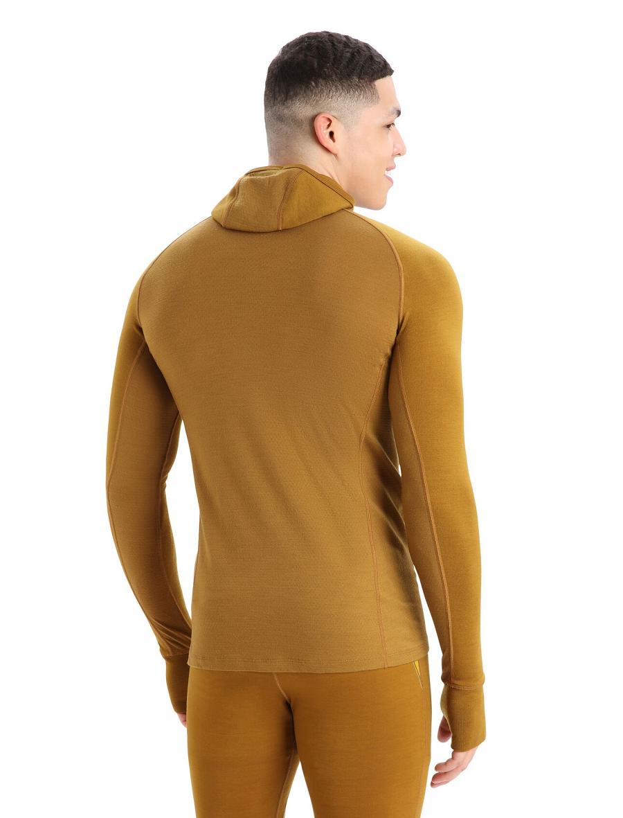 Base Layers Icebreaker ZoneKnit™ Merino Insulated Long Sleeve Hoodie Męskie Brązowe | PL 1618PJJQ